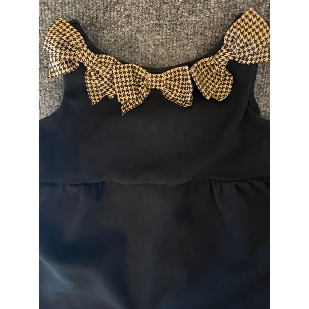 Janie and‎ Jack Houndstooth Bow Ponte Dress Baby Girls 12-18m Butterscotch Belle